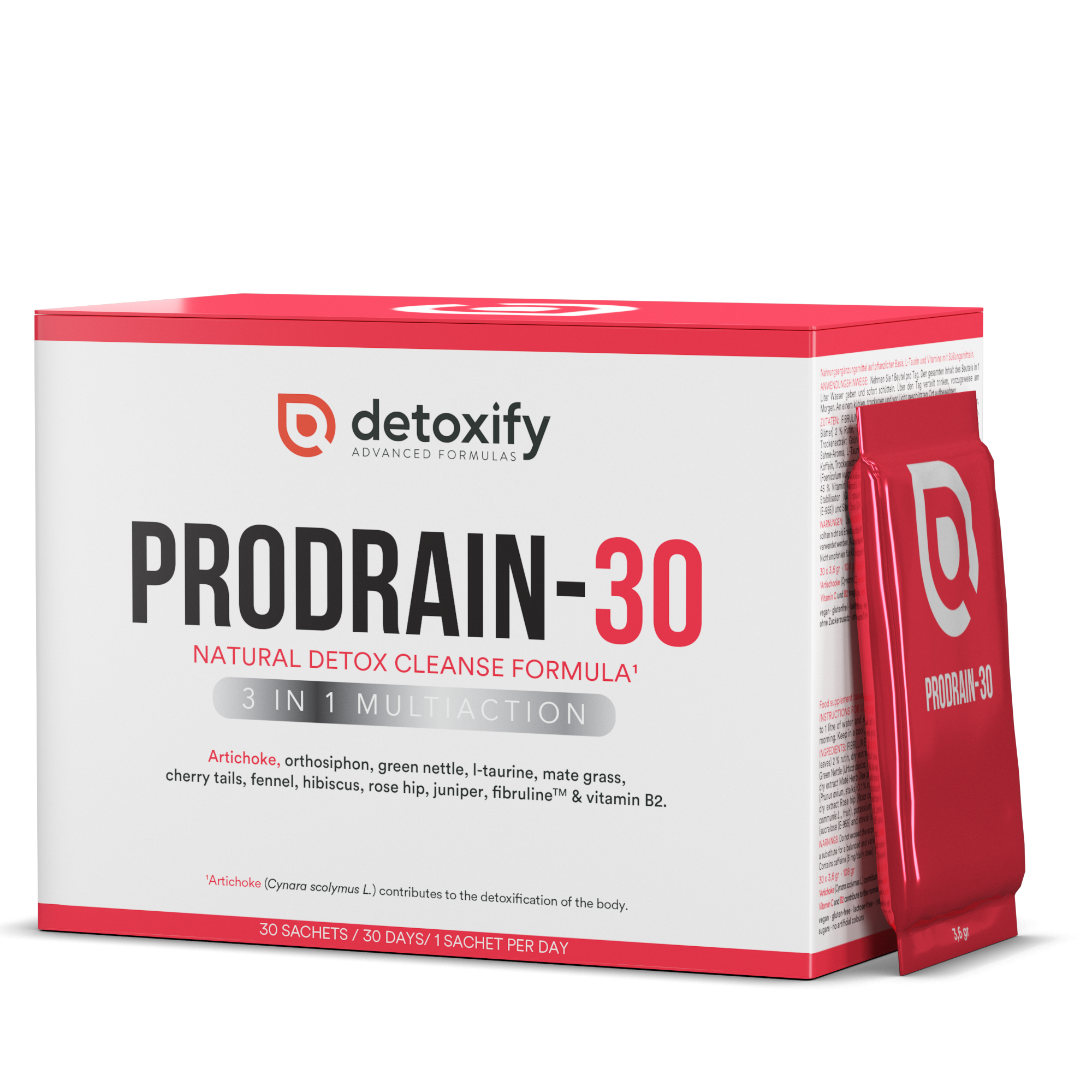 Detoxify® ProDrain-30 | Ayuda a Eliminar la Retención de Líquidos | 30 Días de Tratamiento