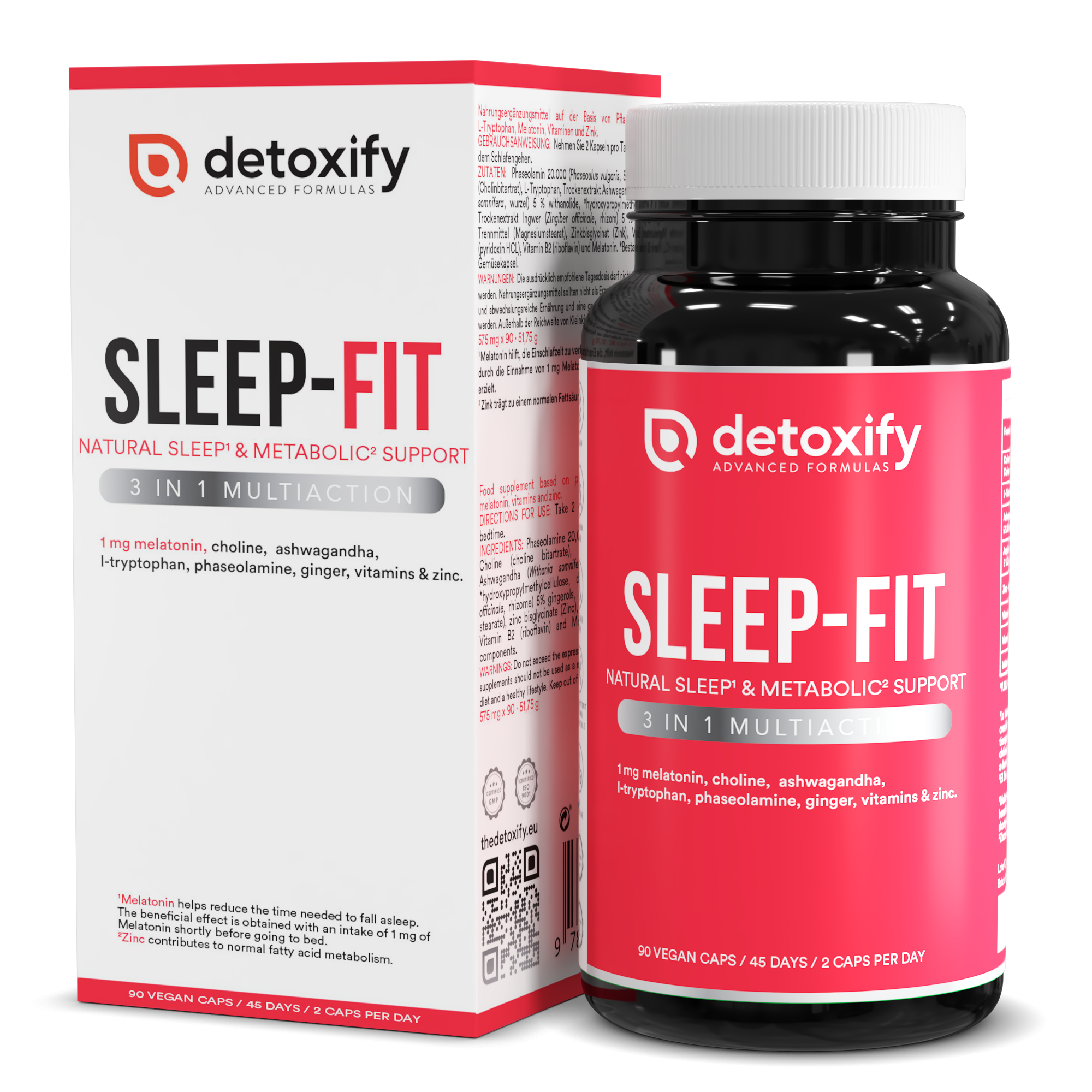 Detoxify® Sleep-Fit | Contribuye a Disminuir el Tiempo Hasta Dormirse y Ayuda a Disminuir la Absorción de Carbohidratos | 45 Días de Tratamiento